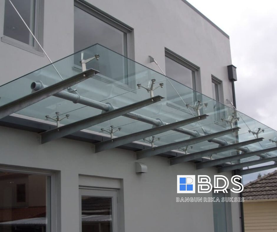 Kanopi Spider Kaca Tempered